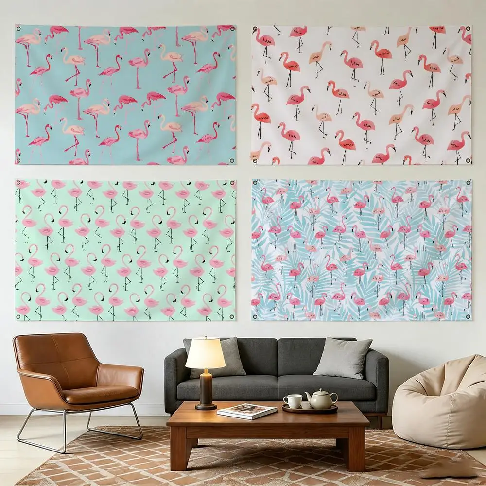 Flamingos Cute Animals Flags Durable Outdoor Indoor Festive Decoration Classic Design Wall Room Banner