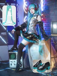 AGCOS Mikku JK Formula Suits MIKUKU Cosplay Costume Girl Mikku Roleplay Uniforms Clothes Sets Wig Shoes Costumes Anime Cosplay