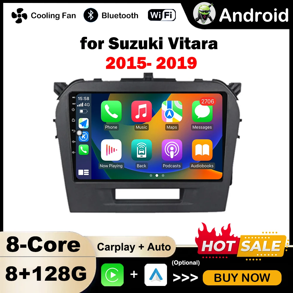 

9 ''Car Multimedia Radio Player for Suzuki Vitara 2015- 2019 Android OS Auto GPS Navi WiFi BT Auto Accessories 4G DSP Stereo