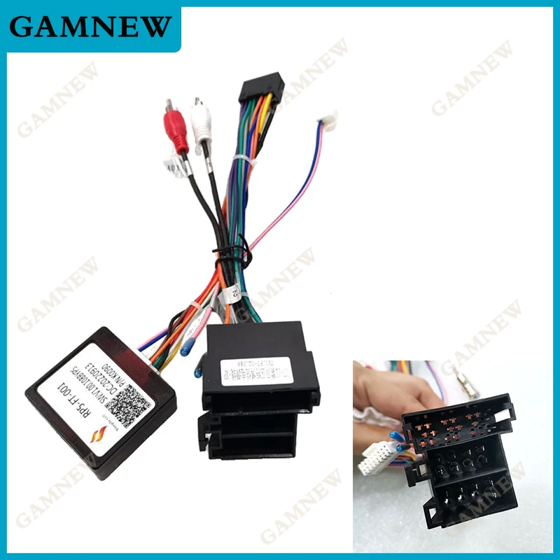 Car 16pin Wiring Harness Adapter Canbus Box Decoder Android Radio Power Cable For Fiat Bravo RP5-FT-002