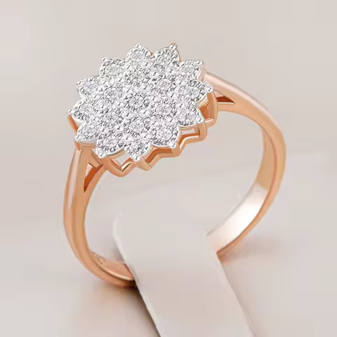 Kinel Hot Full Shiny Natural Zircon Ring for Women Unique 585 Rose Gold Silver Color Mix Ethnic Bride Wedding Jewelry Best Gift