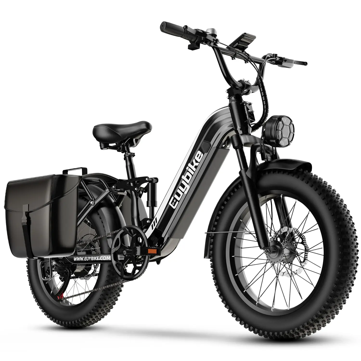 Electric Bike for Adults 1400W Peak, 48V 20AH(960WH) Removable Battery, 20"x4" Fat Tire Full Suspension 80 Miles Range S