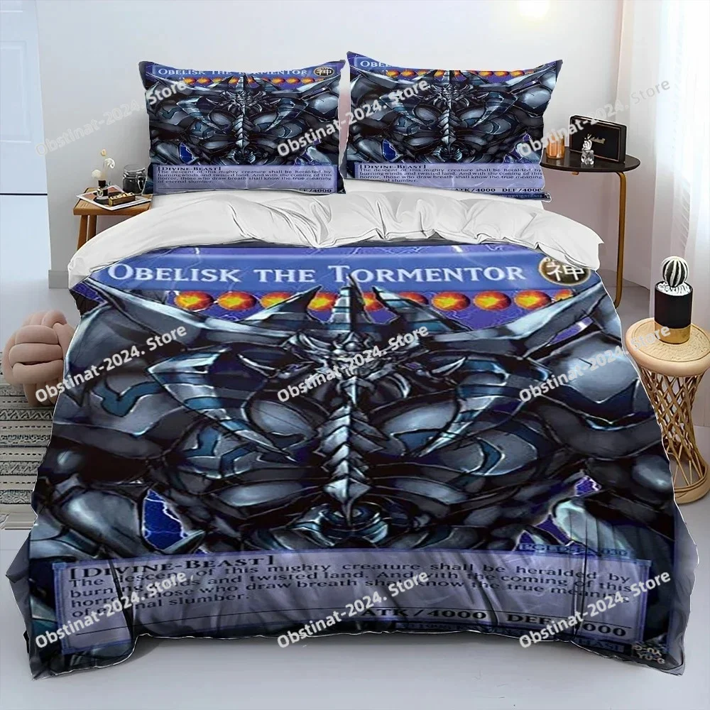 

3D Yu-Gi-Oh MONSTER CARD Anime Comforter Bedding Set Printed Duvet Cover Sheet Pillowcase Soft Quilt Cover Full Queen King Size