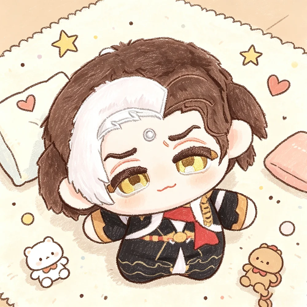 Emet-Selch 10CM Anime Cute Cosplay Cotton Doll Plush Stuffed Pendant Nunu Body Toys Plushie Keychain Present