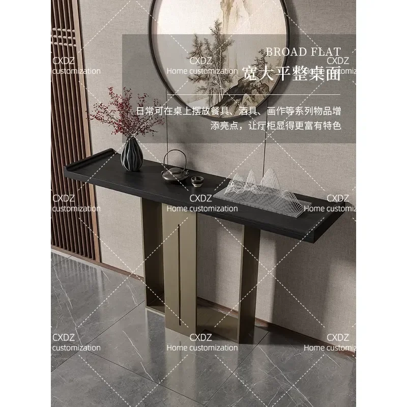 New Chinese Style Solid Wood Entryway Table Incense Console Modern Storage Cabinet for Living Room Entrance End View Strip