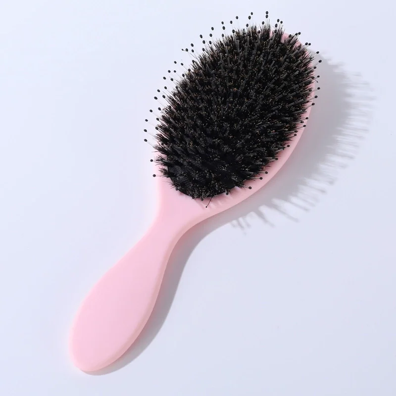 

Women's cushion brush, hair styling and smooth combing, matte boar bristle hairbrush, nylon teeth hairpiece brush