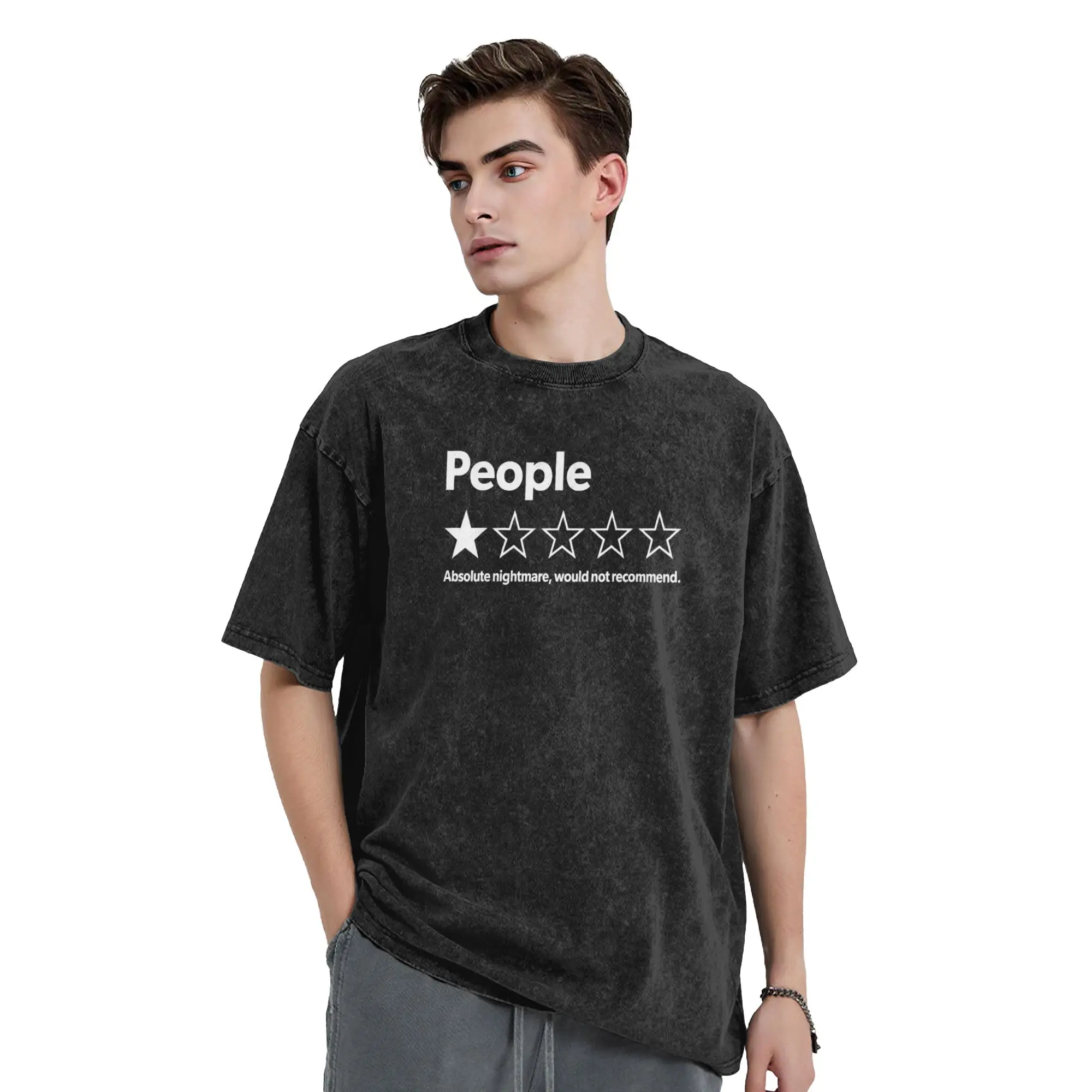 Funny Review One-star Rating An Absolute Nightmare, Not Recommended Men T Shirts Washed  100% Cotton Plus Size Clothes