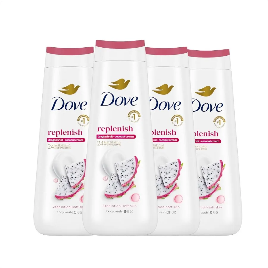 

Dove Body Wash Rebalancing White Peach Rice Milk 4 Count for Renewed Healthy Looking Skin