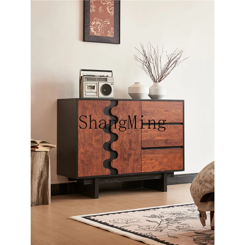 

FG antique style living room storage locker bedroom storage solid wood balcony locker