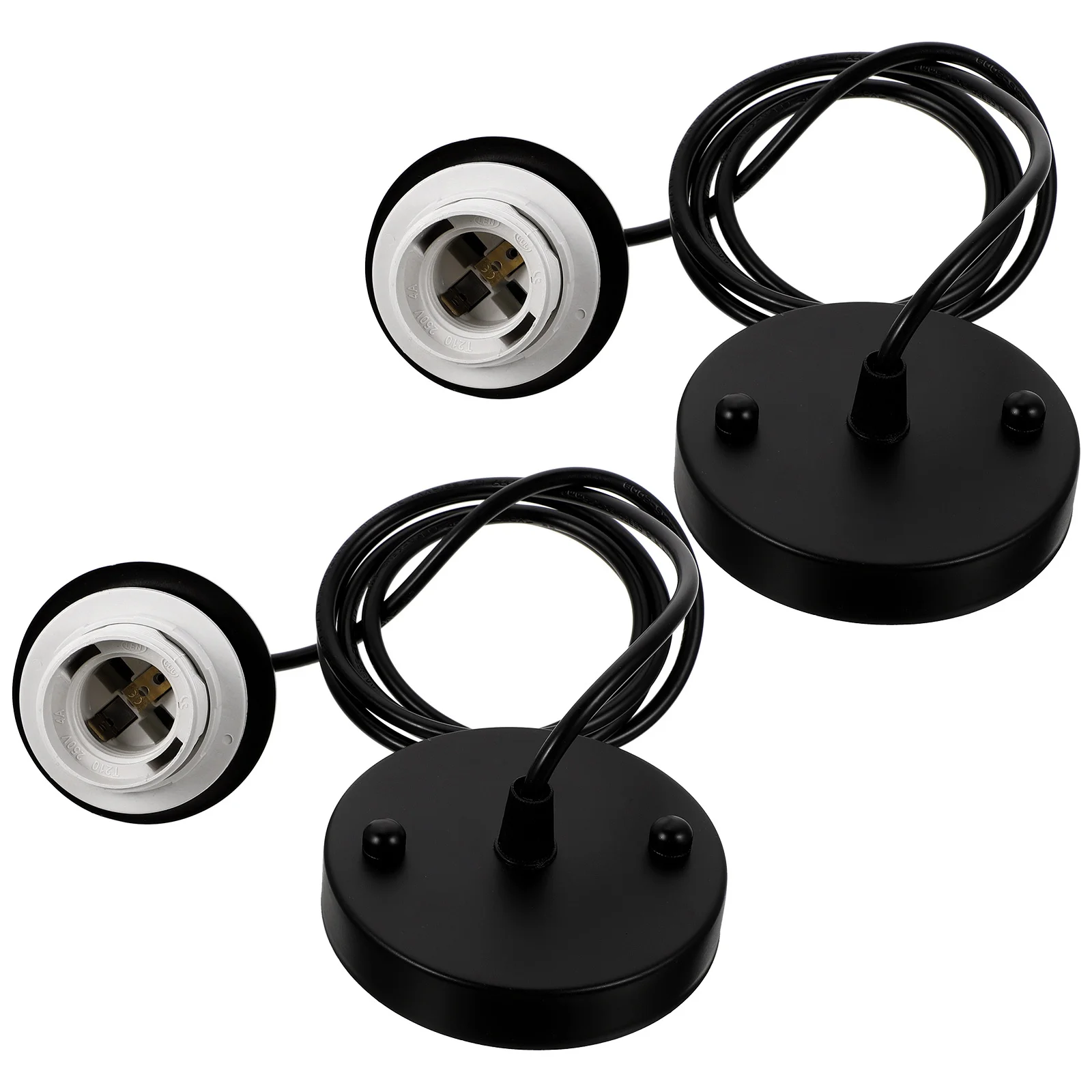 

2pcs E27 Ceiling Light Holder Metal Abs Adjustable Cord Rotatable Socket For Led Bulb Lamp Tube Pendant Lighting