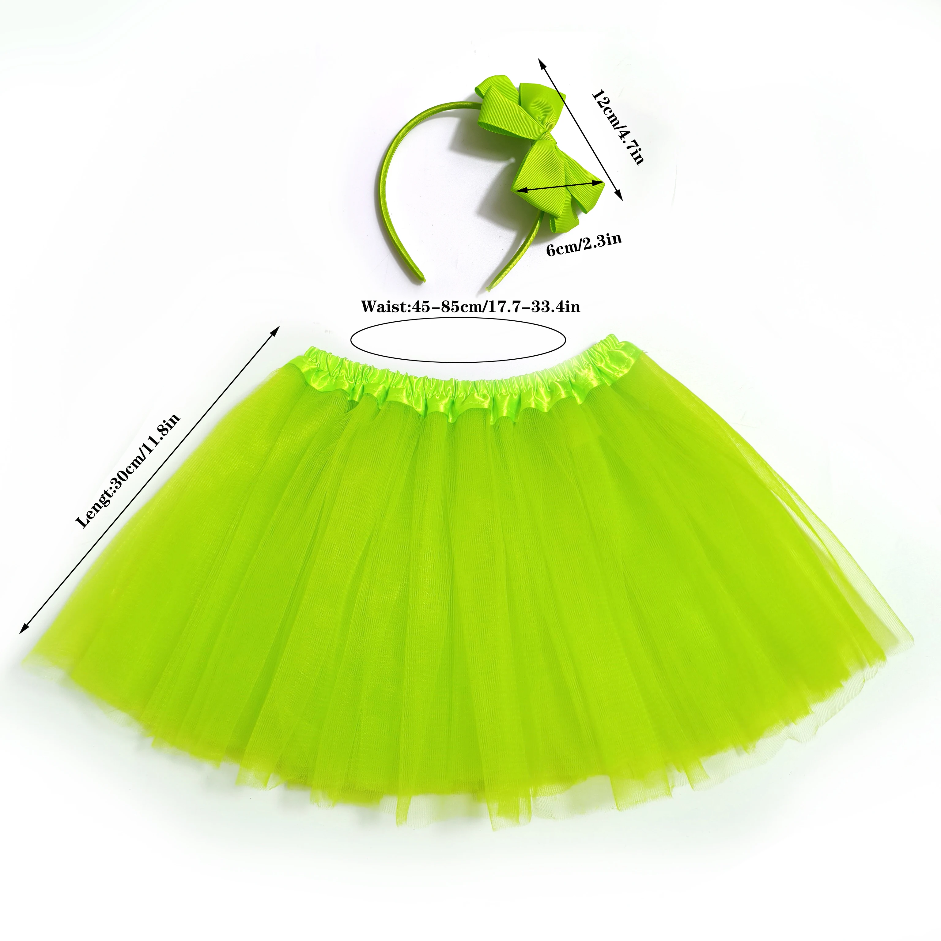 Girls Tutu Skirt Set, Multi-Layer Tulle Mini Skirt with Bow Headband, Kids Ballet Dance Dress for Birthday Party, Halloween, Chr