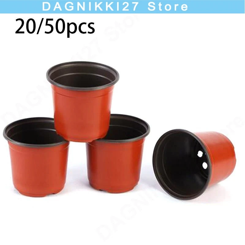 

20pcs/50pcs garden planter Nursery Plant grow pots cup For Flower Plastic Pot Gardening tools Home Tray Box Grow wholesale V27