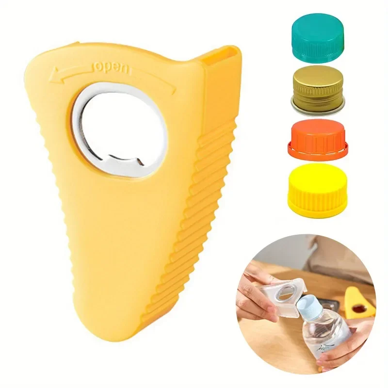 10 tulip refrigerator magnet sealing clips, 1 yellow small magnetic can opener, multi-purpose can screw capper with magnet