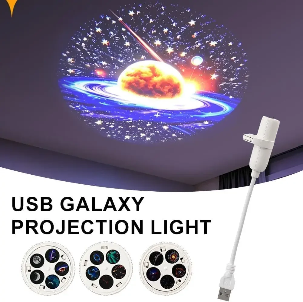 2-in-1 USB-Ambientelicht Sternenhimmel-Projektion Atmosphäre Mehrere Szenen Einstellbare Fokusdistanz Nachtbeleuchtungsfunktion – Detail 10