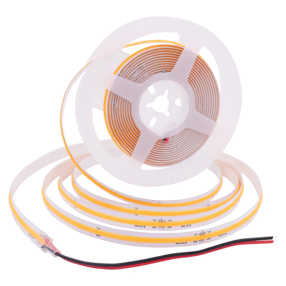 COB LED Strip 320 384 480 528 LEDs High Density Flexible FCOB LED Lights DC12V 24V RA90 3000K 4000K 6000K Dimmable LED Tape 5m