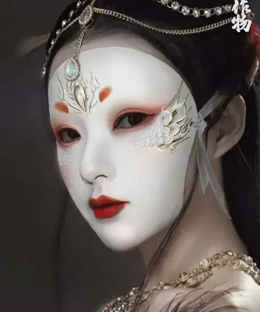 

Antique Mask full-face Female Phoenix Hanfu Cos Costume Props Dance Mood Mask