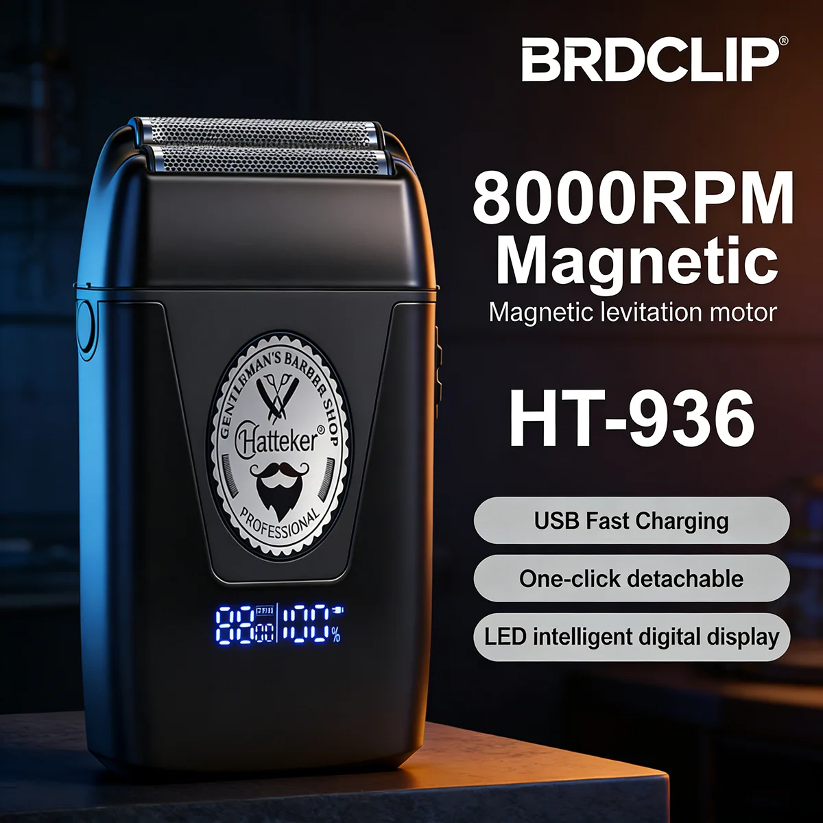 

Professional Shaver 936 Dual-Layer Floating Reciprocating Electric Machine Magnetic Suspension Motor 8000-9300RPM For Men