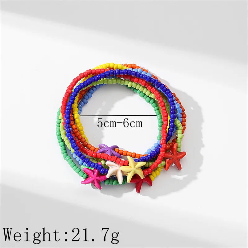 Handmade Zhuhai Star Bracelet Women's Bohemian Beach Style Handwoven Colorful Rice Bead Handicrafts Wholesale