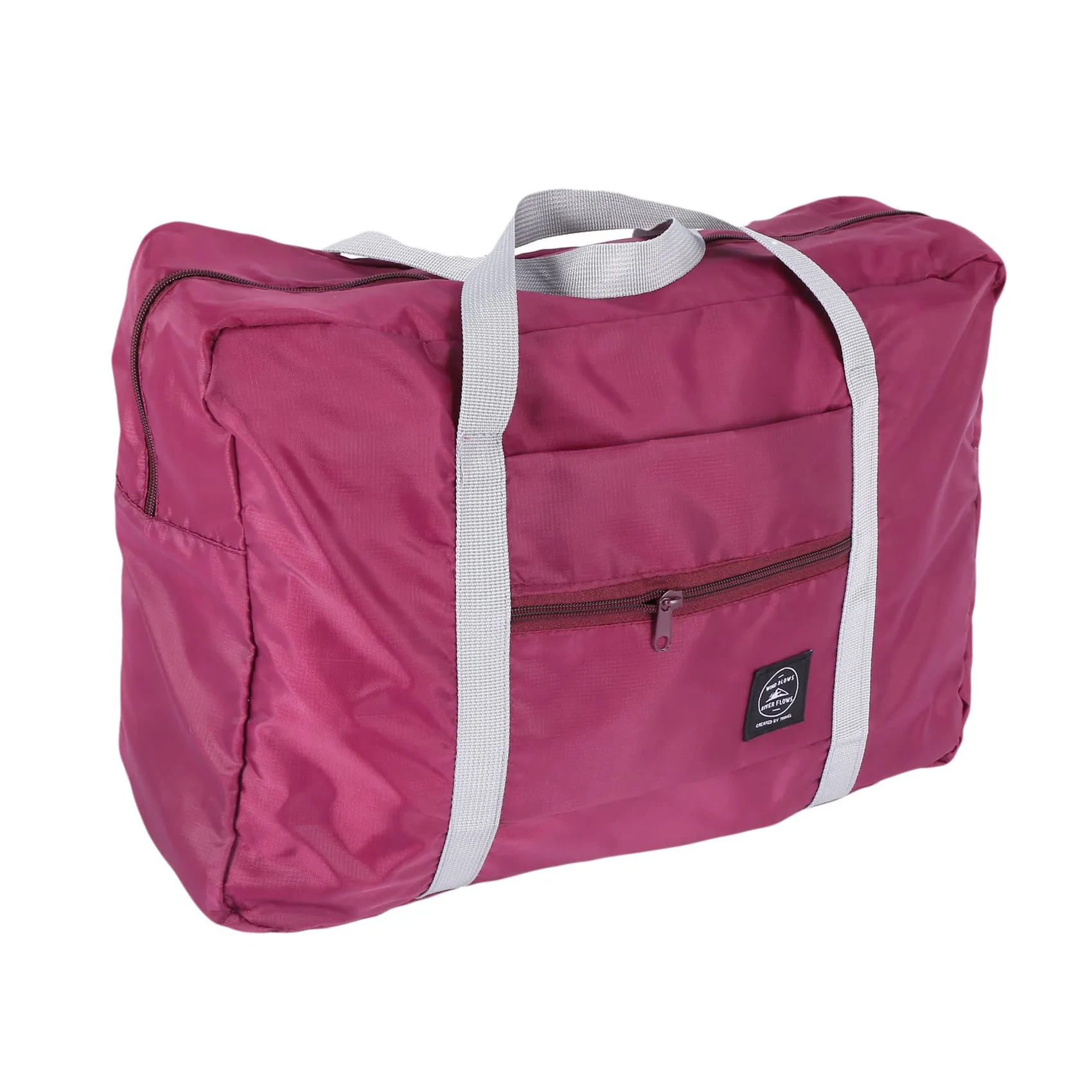 ABKW-2X 대용량 캐주얼 접이식 방수 수하물 보관 가방 여행용 파우치 핸드백 토트백 버건디