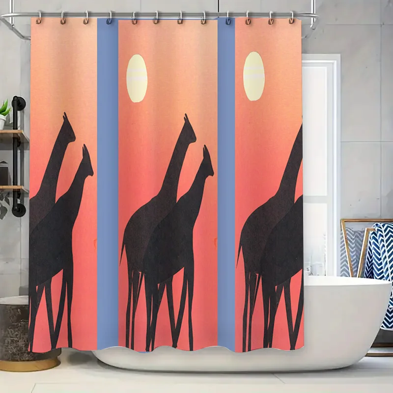 

Набор занавесок для душа Angry Panda, декор для ванной комнаты, водонепроницаемый черный, белый цвет с принтом, детский коврик для ванной, ТПУ, нескользящая искусственная кожа