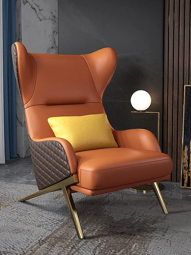 Nordic leather leisure tiger chair personality special-shaped light lazyman chair living room high-back single sofa chair