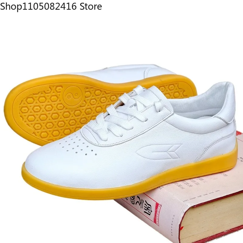 Soft Cowhide Tai Chi Shoes  Cowhide Sole Tai Chi Practice Shoes Unisex Martial Arts Kung Fu Shoes