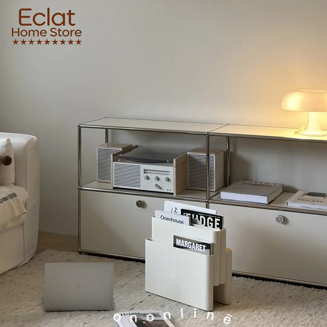 Simple medieval floor-type book storage rack, living room, bedroom, multi-layer portable storage rack, magazine rack