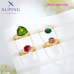 Xuping Jewelry Fashion Charm Mixed Rings Group Crystal Rings for Women Gold Color Party WeddingGift
