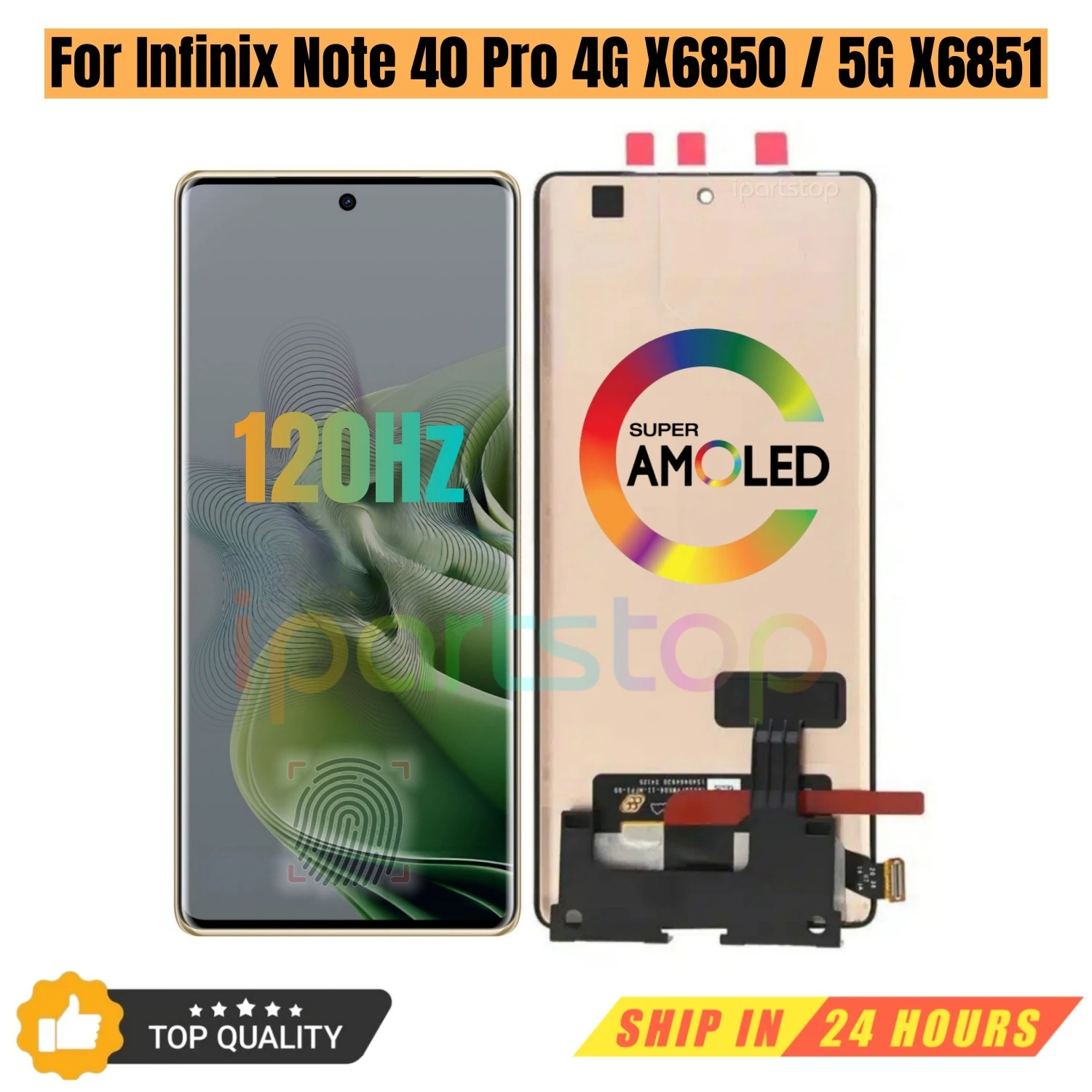 iparts-replacement-new-display-for-infinix-note-40-pro-4g-x6850-5g-x6851-120hz-amoled-touch-screen-with-frame-assembly-oem