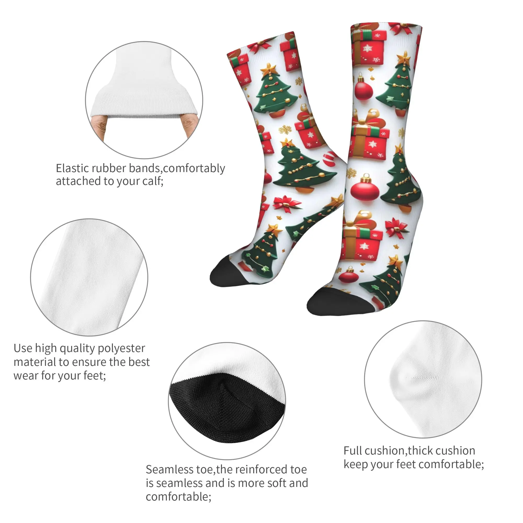 Calzini natalizi in pan di zenzero Calze divertenti Calzini da uomo unisex antiscivolo primaverili Calzini da ciclismo dal design di qualità