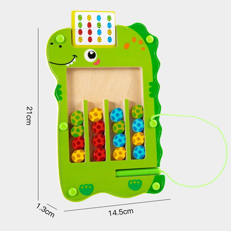 子供の磁気恐竜の卵の色の位置決め迷路ゲーム赤ちゃんの集中力トレーニング論理的思考早期教育パズル