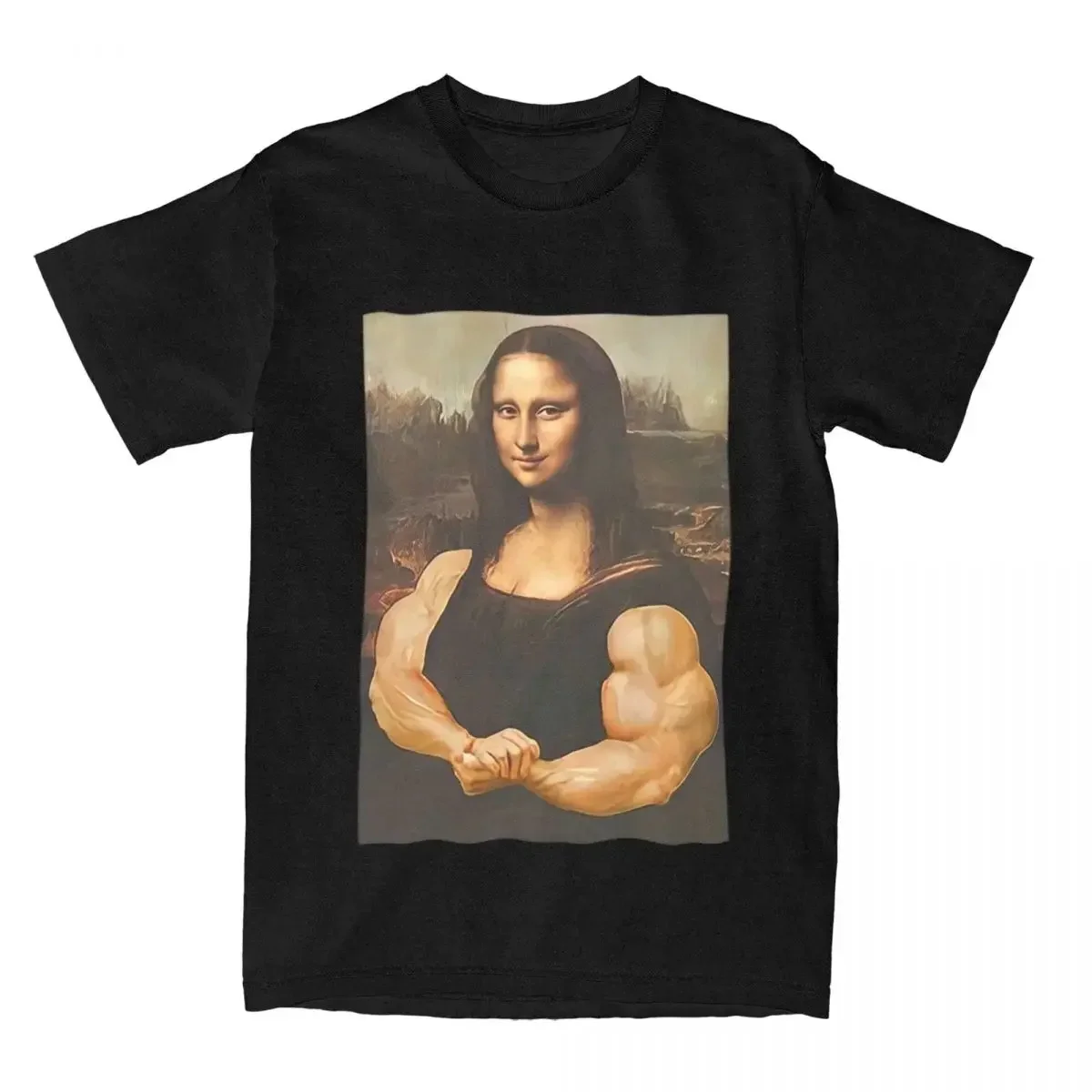 Monalisa Body Strong printing T-Shirt Men 100% Cotton Plus Size O-Neck Oversized Streetwear Harajuku Casual Vintage Unisex Tees