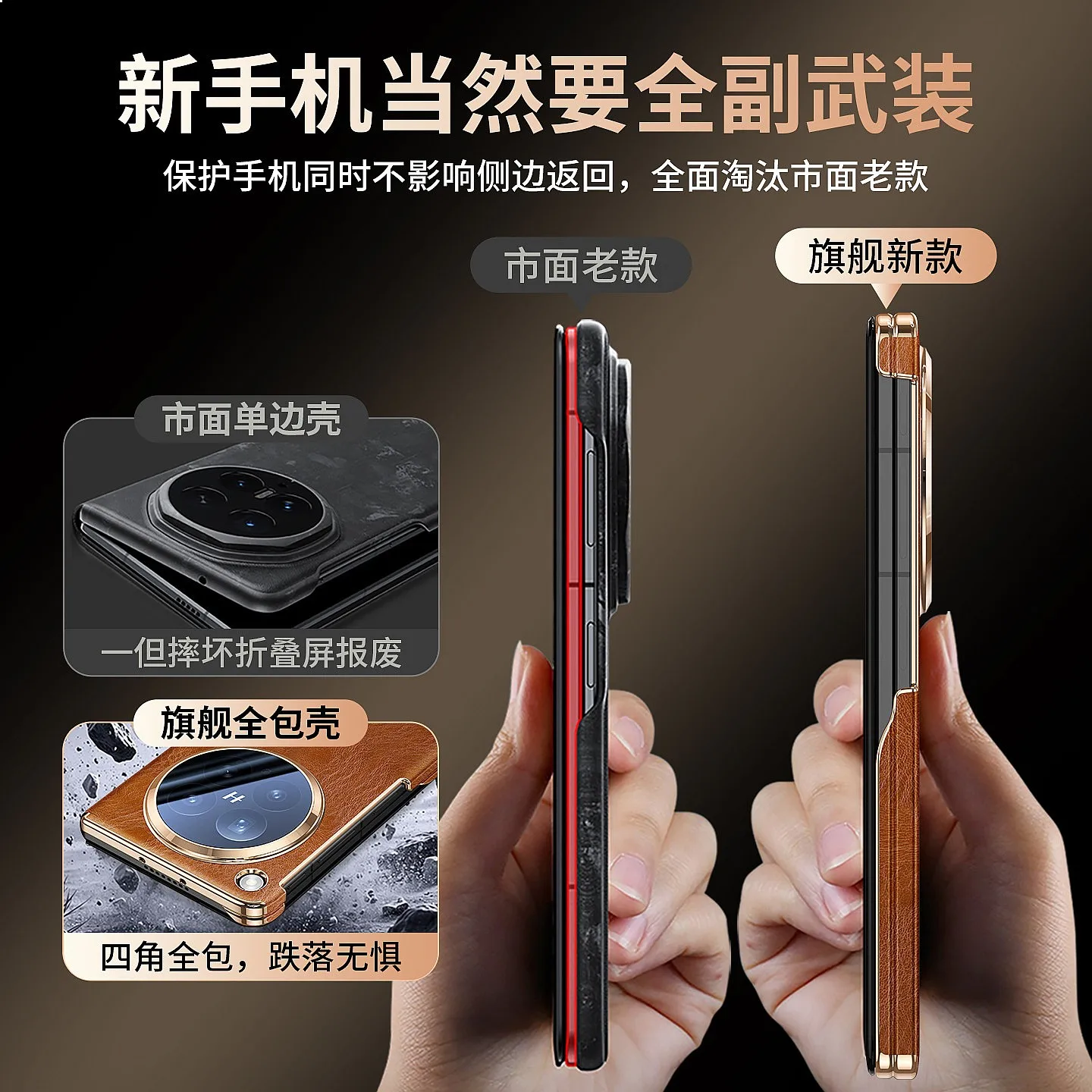 For OPPO Find N6 Magnetic Flip Wallet Phone Case Full Coverage Camera Oil Wax Leather