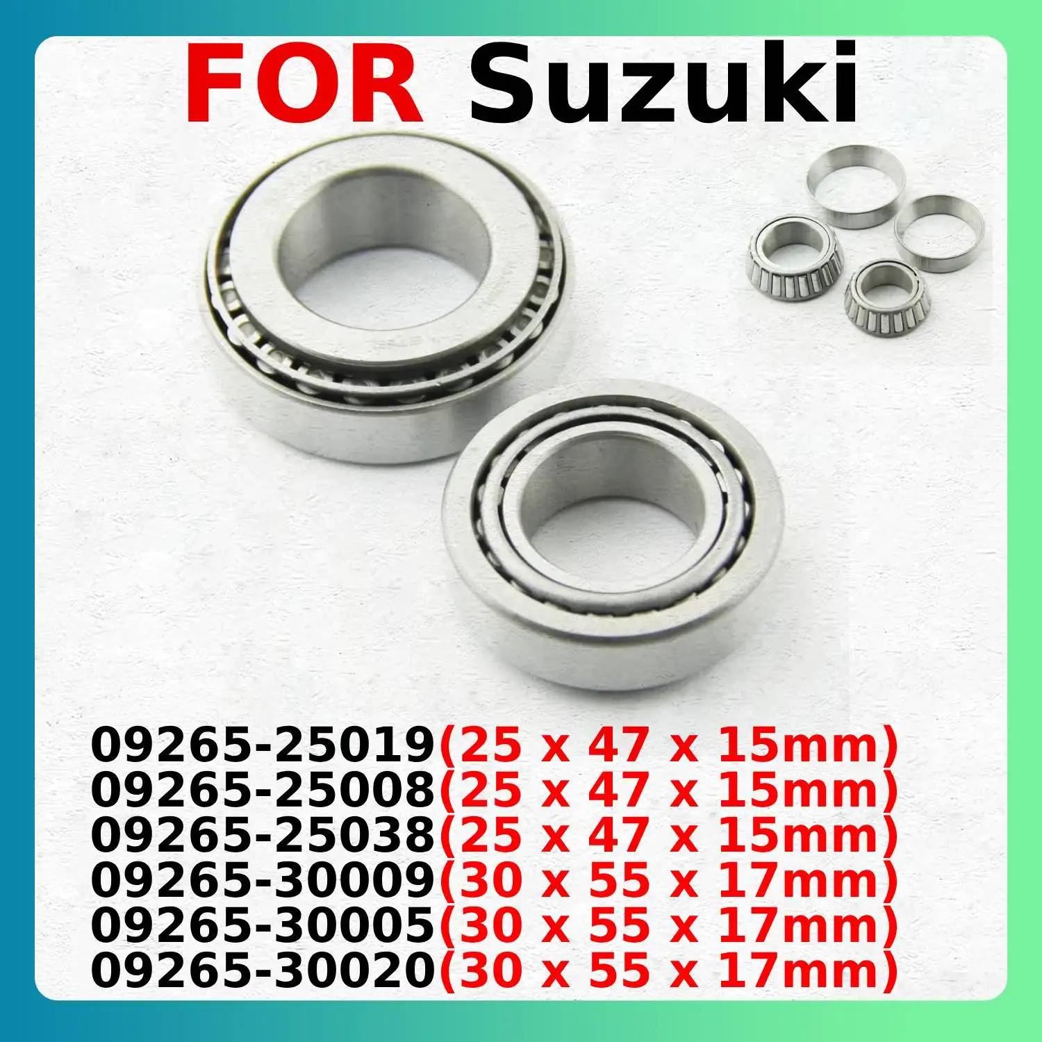 

Pressure bearing For Suzuki TU250X GZ250 GSX250 Across RCH/H GSXR250 CJ CK RK GSF400 M/N/P Bandit 09265-25019 09265-25038