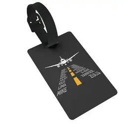 Airplane Pilot Gifts Airport Runway Phonetic Alphabet Plane Luggage Tags Suitcase Accessories Travel Baggage Boarding Tag