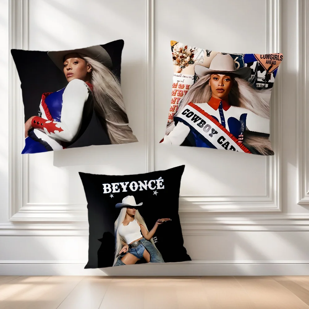 SIinger c-cowboy carter soft Comfortable Pillow Case for Sofa Living Room Home B-Beyonce office Decor Protective Covers