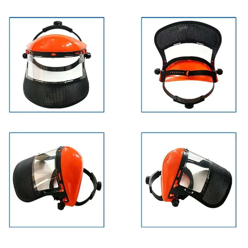 PHFU-Workwear Full-Coverage Breathable Garden Grass Trimmer Weed Safety Helmet Hat And Apron Kit, For Logging Brush Cutter