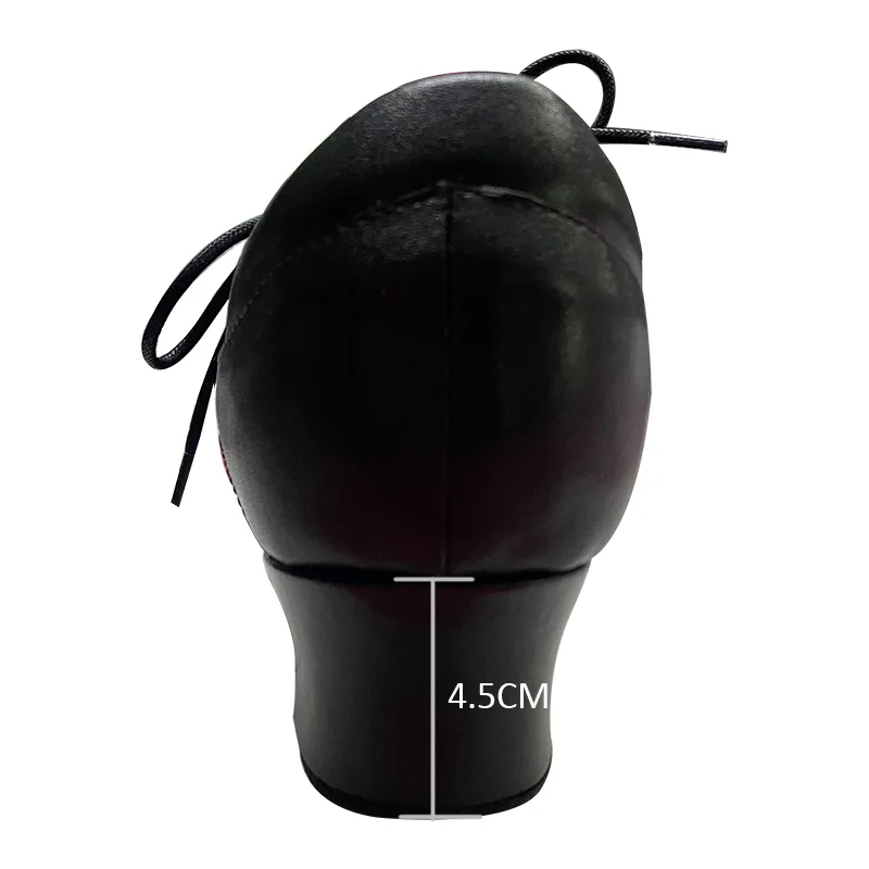 أحذية Venus Lure الرياضية للرقص اللاتيني الأسود المخصصة للرجال من الجلد اللامع مع ثقب 1.6 بوصة