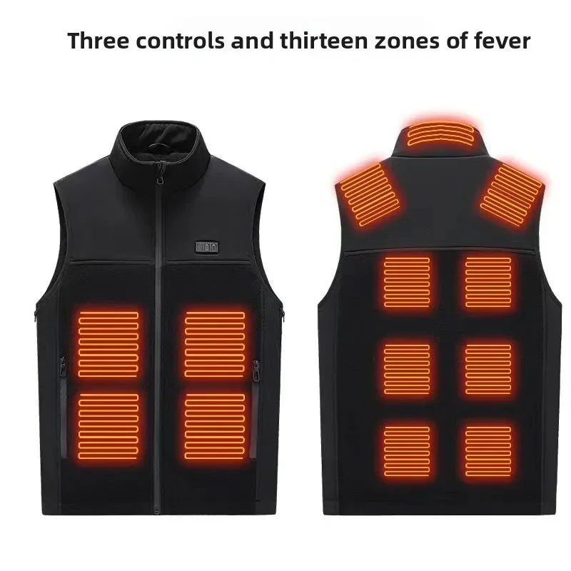 

Camo 10-Zone USB Rechargeable Heated Vest - Unisex 3-Gear Thermostatic Jacket for Outdoor Hunting Windproof Warm Clothing