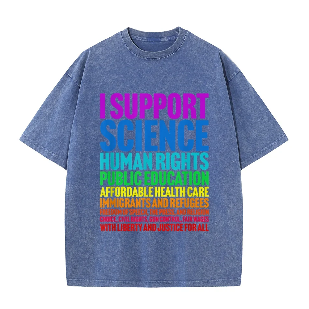 I Support Progressive Liberal Democratic Causes Protest T-Shirt Футболки Men's Clothing Five Xl Cotton Tee Plus Printed Summer