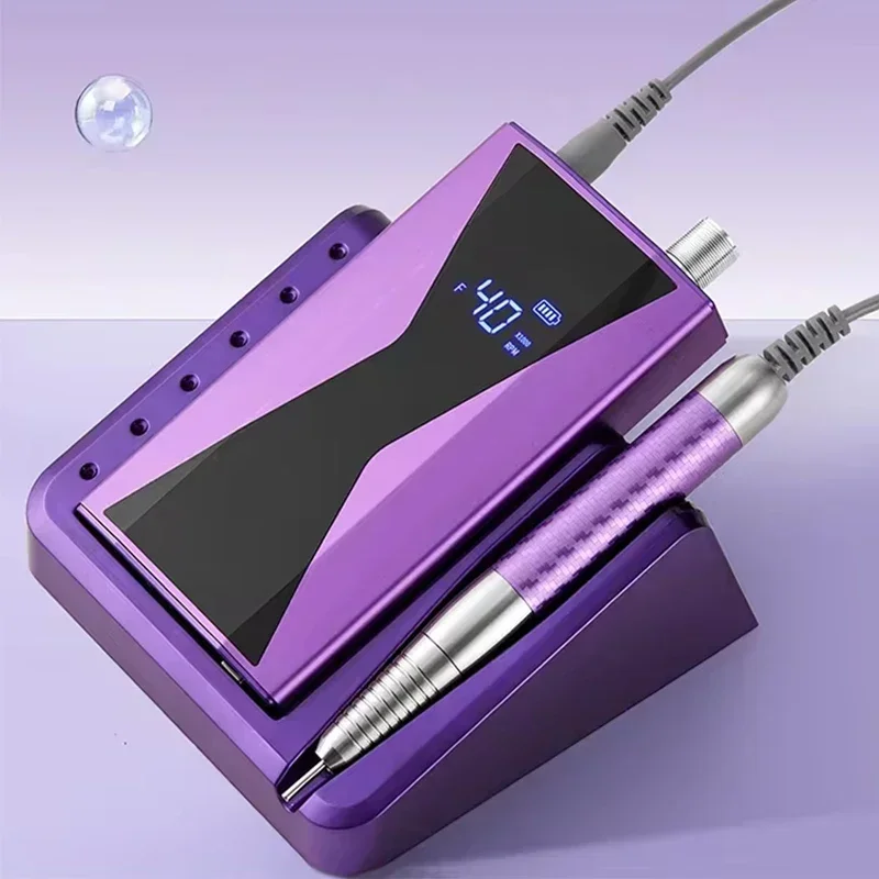 

BLM Профессиональная перезаряжаемая дрель для ногтей 50 Вт, портативный беспроводной инструмент для педикюра с скоростью 40000 об/мин, модель керамических бит