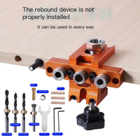 Woodworking 3 In 1 Doweling Jig Kit -Adjustable Wood Dowel Punch Locator Aluminum Pocket Hole Jig, Cabinet Hole Drill Guide Tool