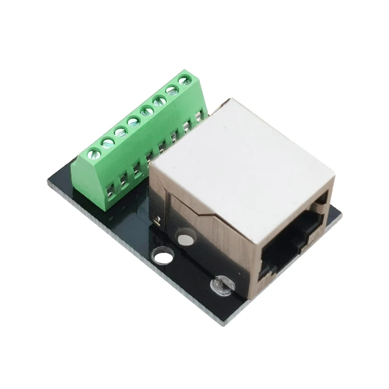

Hot Sale 1PCS RJ45 Ethernet Female Socket Connector Breakout Board,2.54Mm Connector Board Shielded Network Adapter Terminal