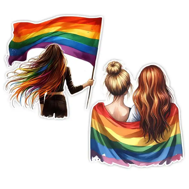 Car Sticker Lesbian Couple Waterproof Car Body Decal Self‑Adhesive Removable Auto Window Bumper Door Decor Sticker TM238