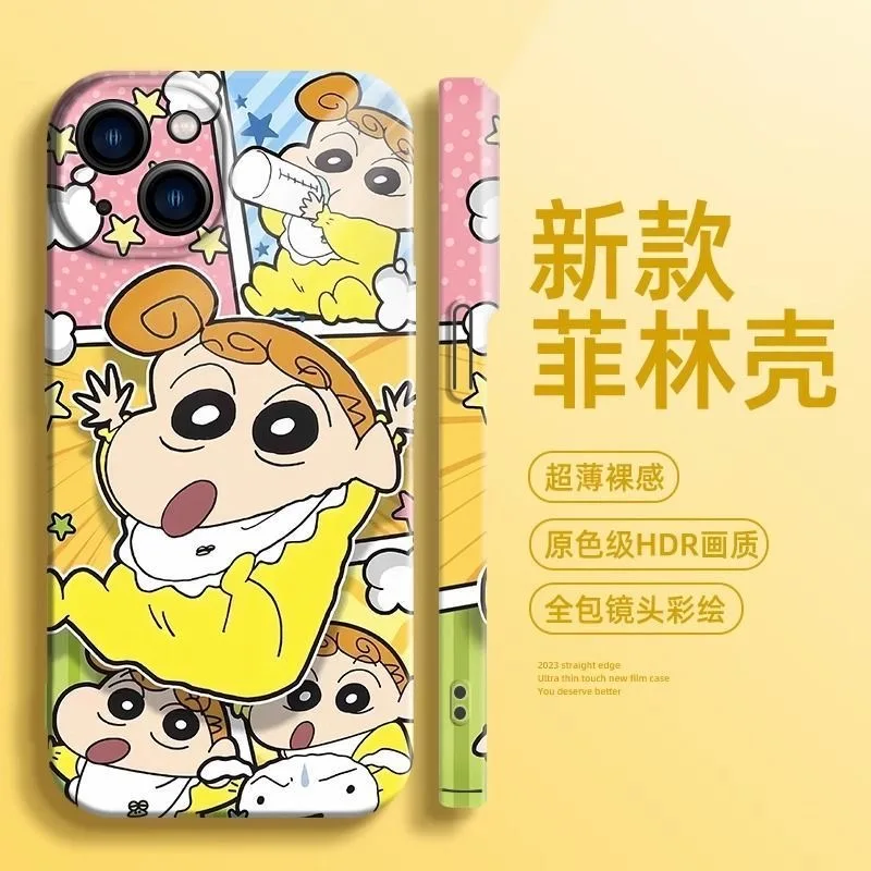 Anime Crayons Shinchans Phone Case for Xiaomi Redmi 9C 9T 10A K30 K40 Note 9 9S 10 11 12 Pro Max 4G 5G Glossy HD Hard PC Cover image 5