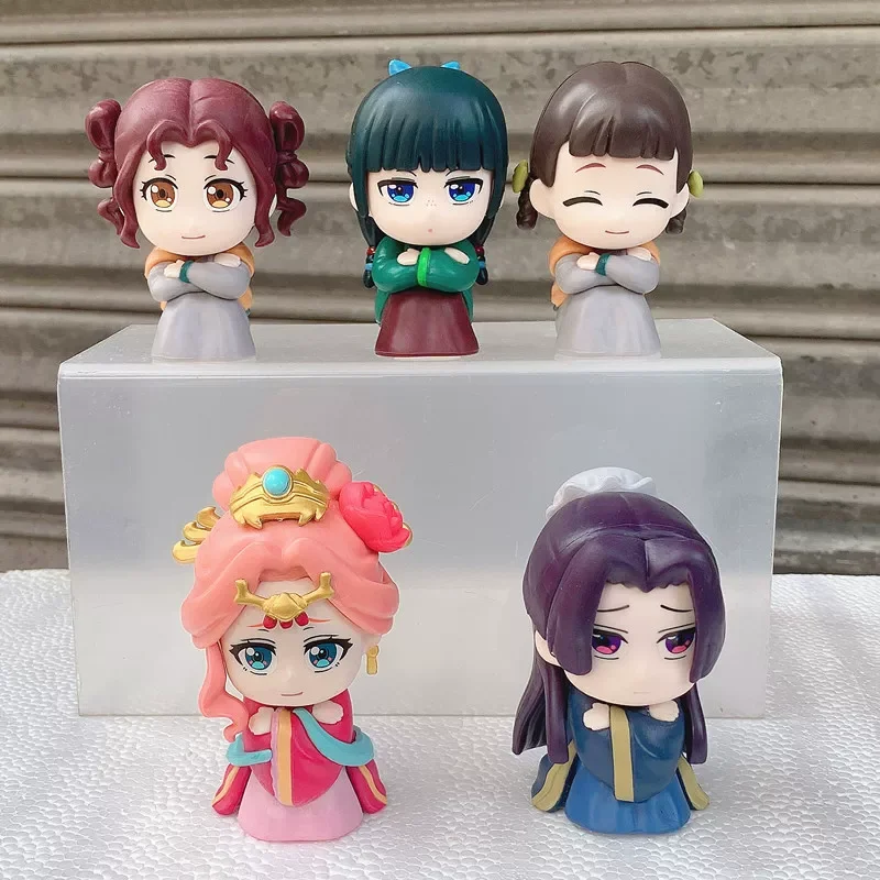 5 Stück/Set Die Apothecary Diaries Serie Q-Version Anime Actionfigur Niedliche Puppe PVC Auto-Ornament Dekoration Sammlermodell Spielzeug