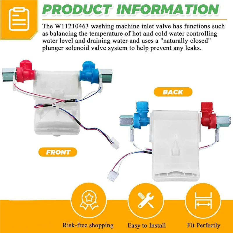 

W11101906 W11210463 Впускной клапан для стиральной машины Whirlpool Amana Maytag Crosley Roper Заменяет W10869803-Новый