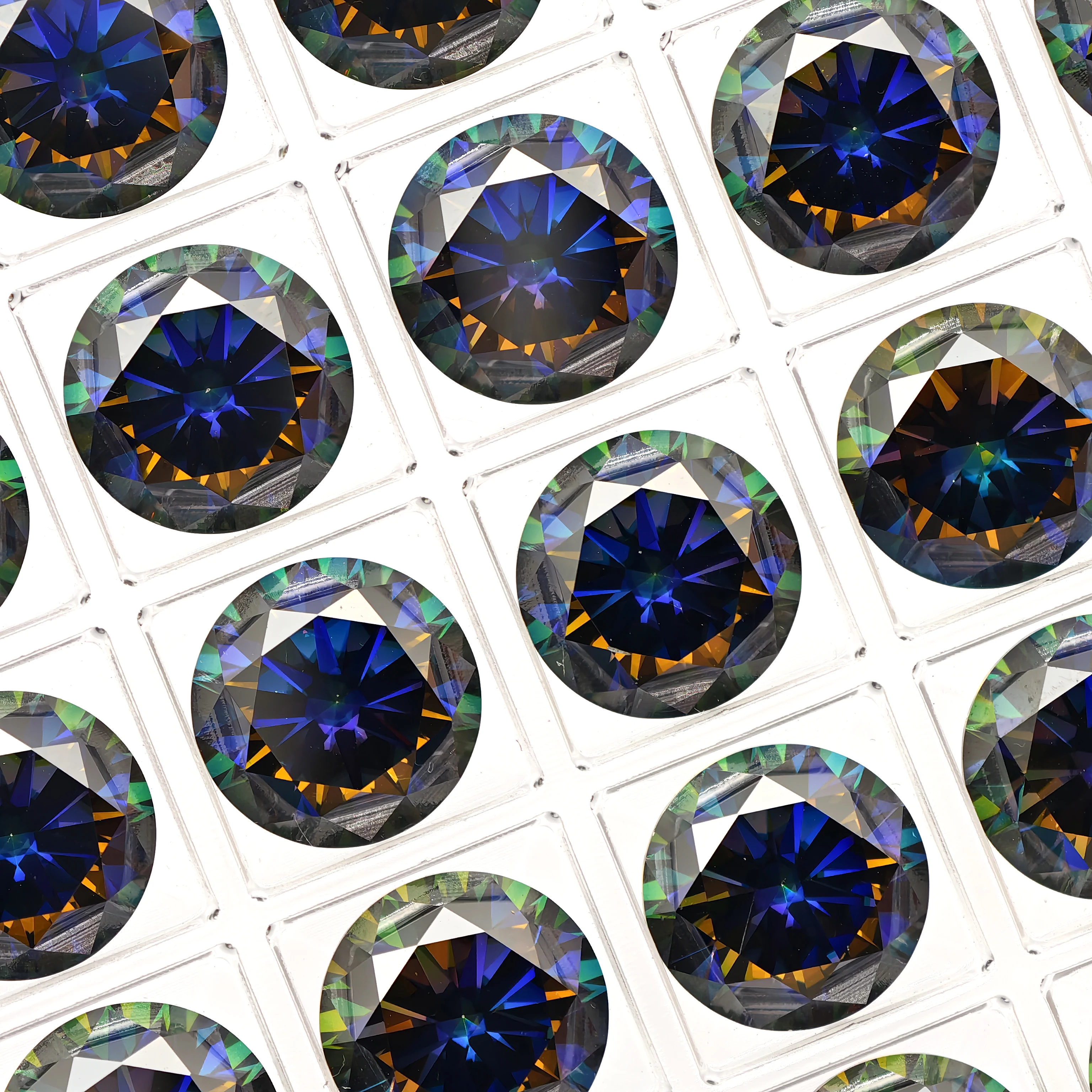 Moissanite Rainbow Purple Wholesale Low Price Round Cut 0.5-5.0ct 3EX Moissaita Lab Diamond Positive Pass Tester with GRA Report