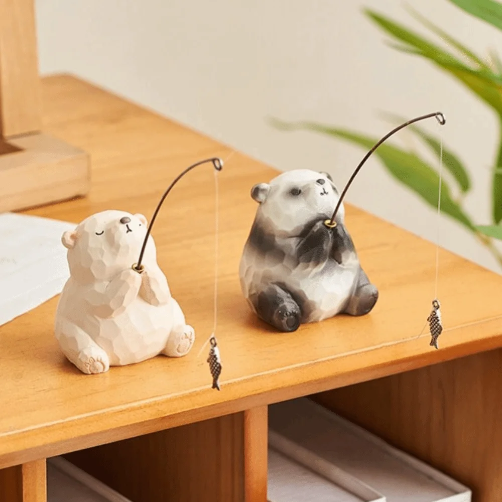 Figuras de pesca de animales de resina, estatua hecha a mano, pantalla, modelo Animal, adorno de escritorio, micropaisaje, decoraciones de ordenador de mesa