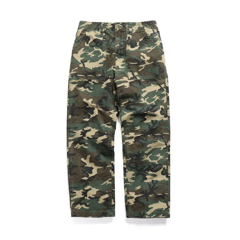 

Heavy-Duty Japanese Retro Streetwear Workwear Pants Old School 100% Cotton Checked Loose Straight-Leg Casual Trousers for Men